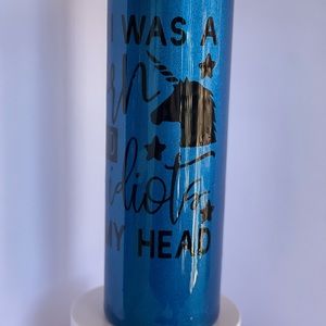30 Oz Blue Straight Custom Tumbler